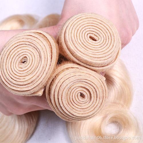 Body Wave 613 Blond Color Weave Raw Mink Brazilian Bundles Cuticle Aligned Virgin Human Hair Extension
